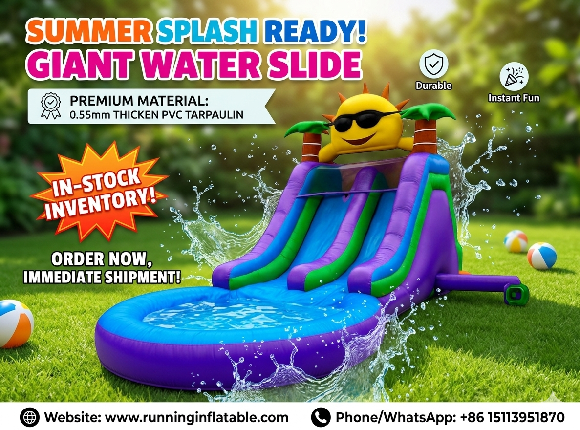 Splash into Fun with running inflatable Inflatable Water Slide! 
