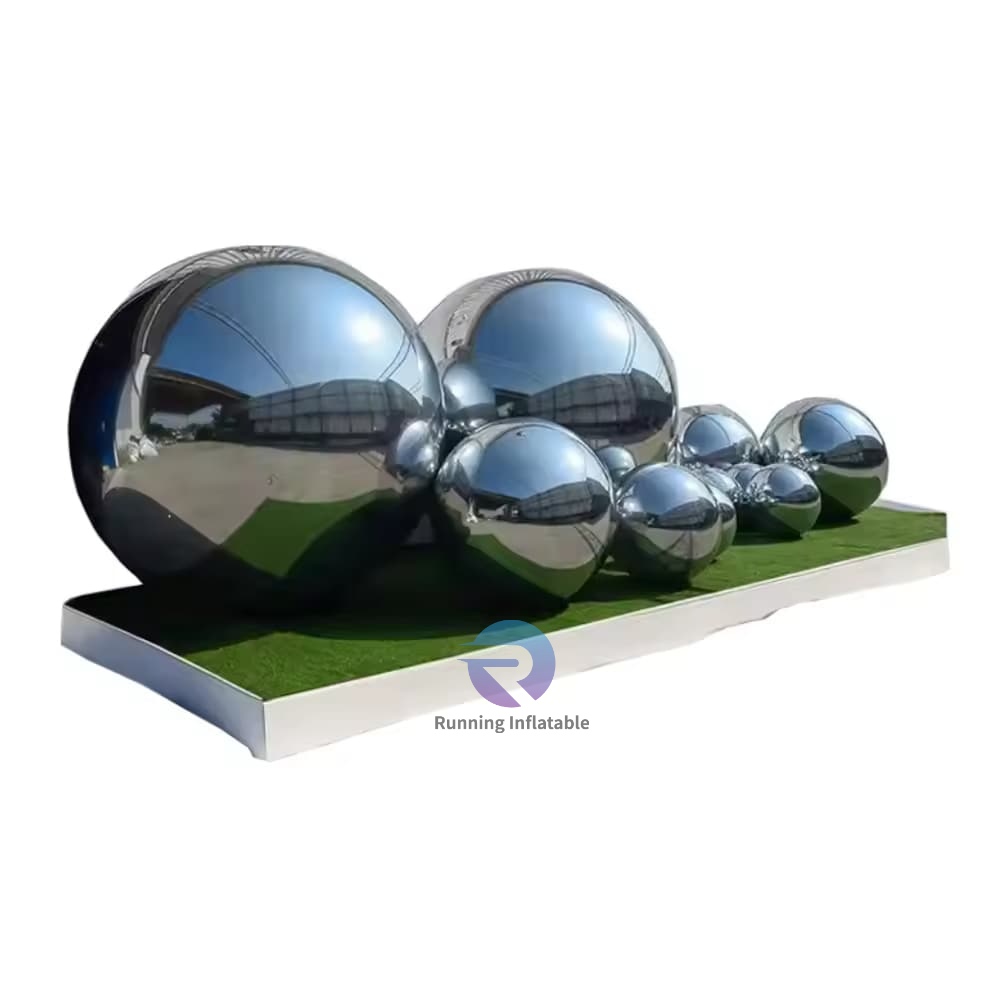 Mirror Ball Inflatables Colorful Disco Silver Ball Event Decor Floating Suspension Advertising Ball